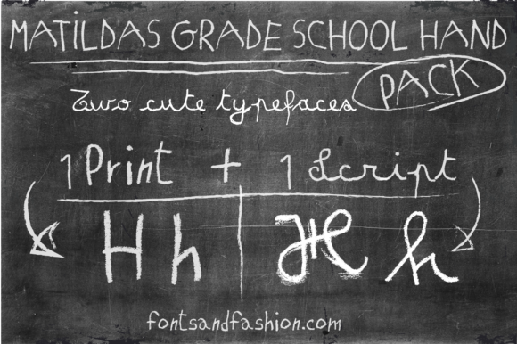 Matilda’s Grade School Hand Pack Font